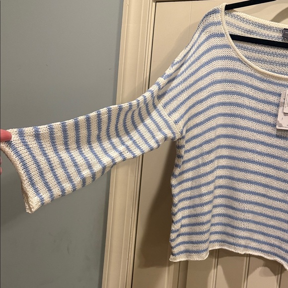 Wooden Ships Blue and White Striped Sweater - Picture 2 of 3